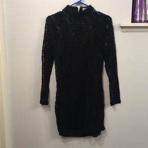 JustFab black lace dress. Slip underneath.